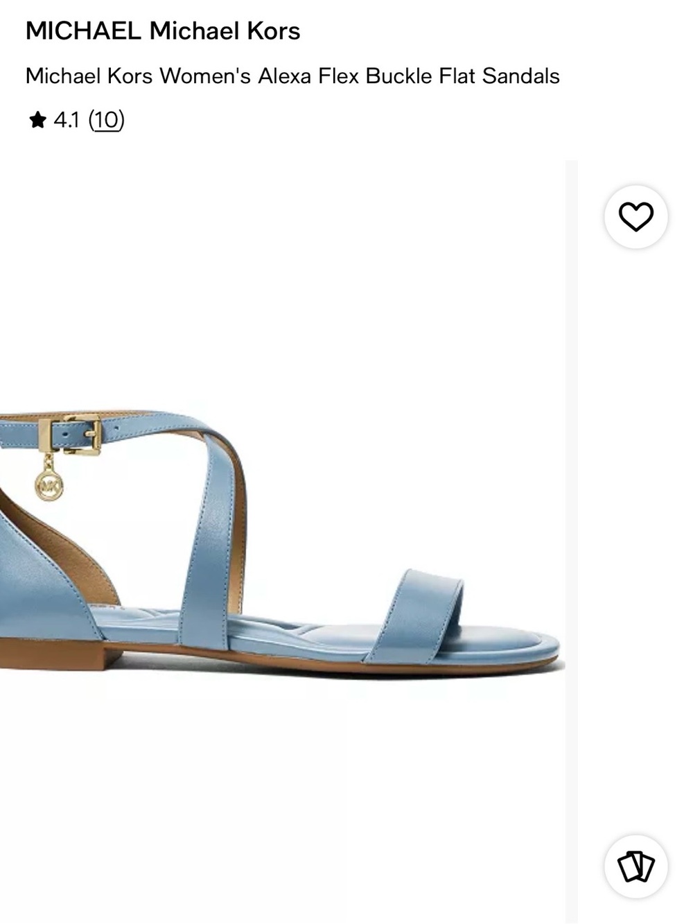 Michael Kors Pale Blue Leather Strappy Ankle Sandals - Picture 3 of 5